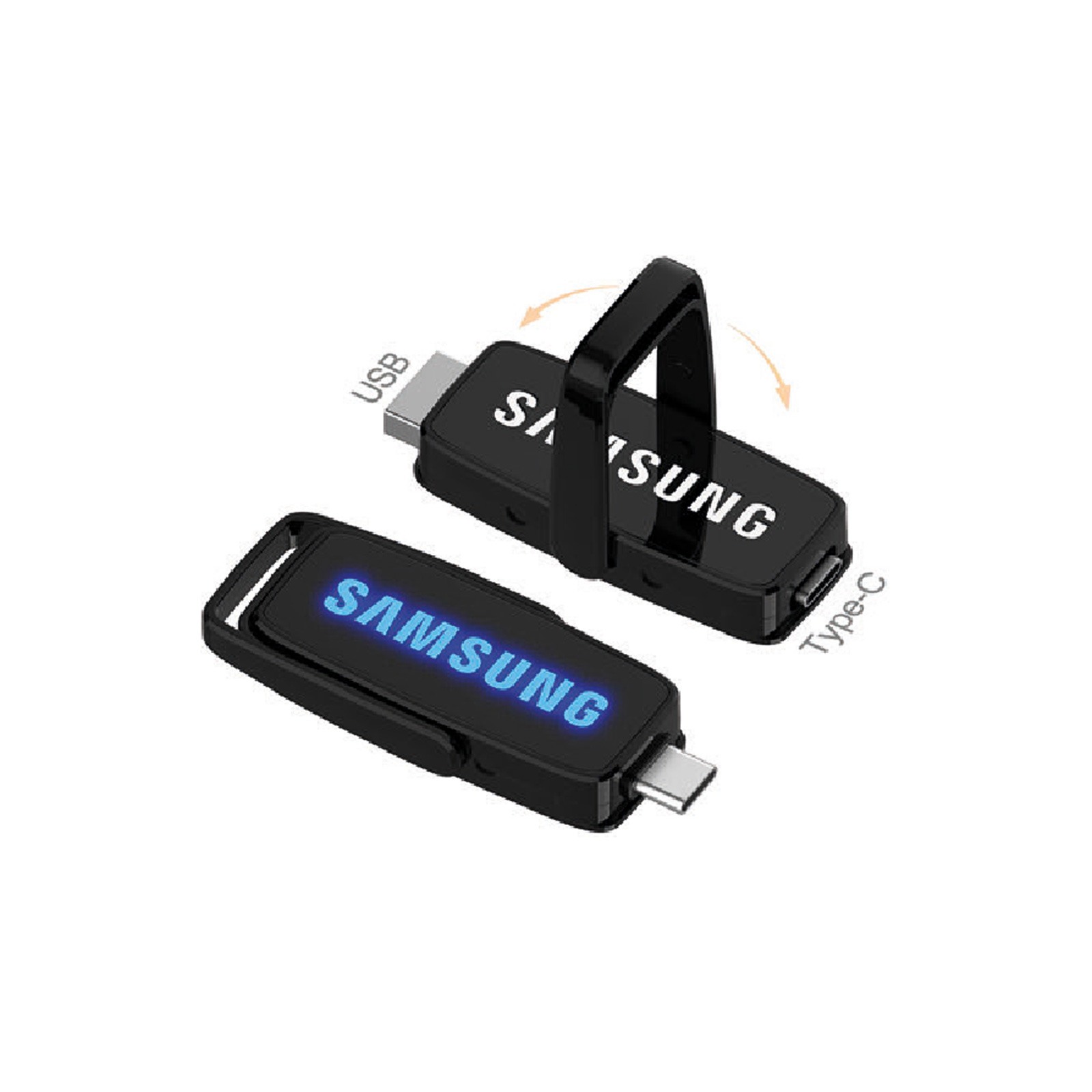 AHLAT SİYAH 32GB TYPE-C OTG IŞIKLI USB BELLEK